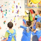 Lisle College Road KinderCare Photo #6 - The prekindergarten class paints with sponges!