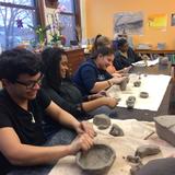 Waldorf High School Of Massachusetts Bay Photo #6 - Students working with clay in the ceramics course.