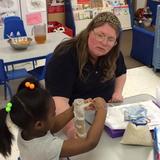 Fishers Roberts Dr. KinderCare Photo #4 - Our Pre-K teacher, Ms. Denise, encourages the use of all five senses to explore different materials and environments. Children relfect on and respond to open-ended questions, engage in representational thought involving symbols and pretend play, and experiment with beginning concepts in spatial relationshis and geometry.
