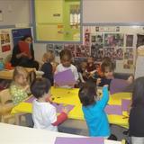 Glenview Knowledge Beginnings Photo #5 - Our Discovery Preschool A classroom participating in teacher guided activities