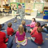 Old Sauk Road KinderCare Photo - Our guest of honor on military appreciation day reading the Preschool class a story