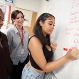 The IDEAL School of Manhattan Photo #13 - Students work together writing classroom expectations on a whiteboard