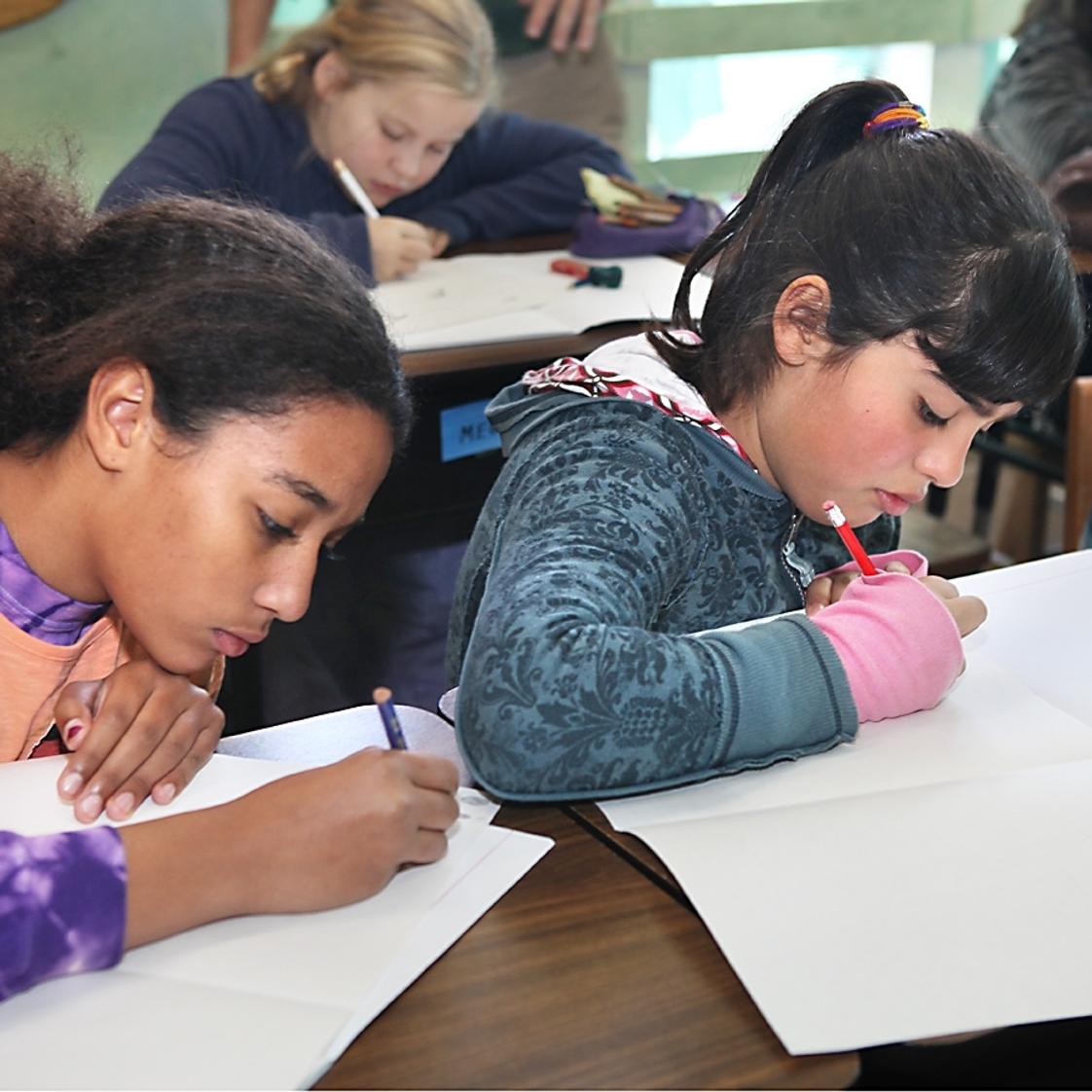 The Waldorf School Of San Diego Photo - Quiet concentration helps us make our academic work accurate and beautiful.