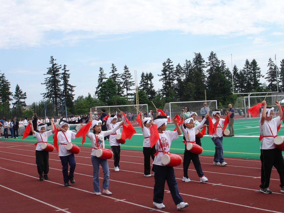 Bel-Red Bilingual Academy Photo - 2007 Olympic Game at Redmond High School (Our school drum dancing)