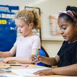 International School Of Brooklyn Photo - Kindergarten students begin to learn to write in cursive, which strengthens letter recognition and builds fine motor fluency.