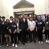 Pacific Academy Photo - While volunteering at Lakeview Senior Center, Pacific Academy students ran into City of Irvine Mayor, Donald Wagner! He came and thanked all the students for volunteering at the center!