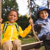 Prairie School of DuPage Photo #5 - Friends enjoy a tree swing during recess.