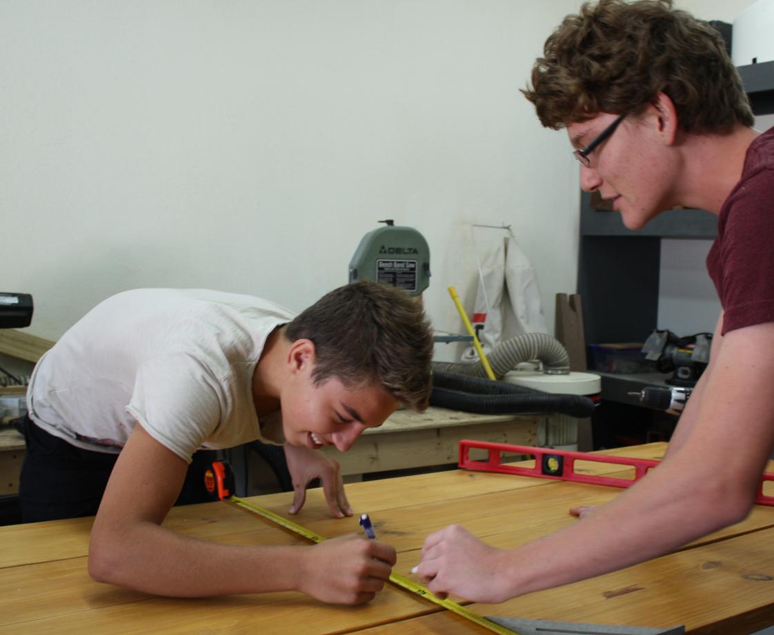 Delphi Academy Of Florida Photo #1 - High Schooler's building a picnic table in wood shop.