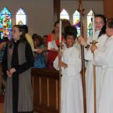 Grace Episcopal Day School Photo - Middle School Acolytes in weekly Chapel Service.