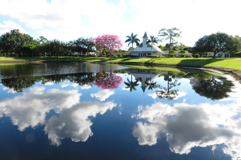 Saint Andrew's School Photo - Campus lake and view of the Chapel of Saint Andrew