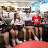 Saint Andrew's School Photo #7 - Our Middle School students love getting extra help doing research in the library from Ms. Martin-Gull.