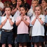 Spanish River Christian School Photo - Elementary students participating in weekly Chapel service