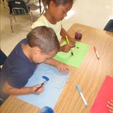 North Elston KinderCare Photo #9 - The children in the Prekindergarten classroom traced and painted their own hands for their All About Me theme.