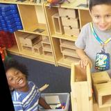 North Elston KinderCare Photo #6 - A few of our Preschoolers building their homes in the block area.