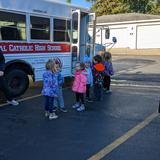 St. Mary Catholic School Photo #2 - Preschoolers on their way to the fire station! We love our community! Woodstock has many opportunities for our students to learn and engage with local programs.