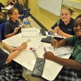 Christ The King Catholic School Photo - Our St. Patrick STEM Lab in use by our students during their middle school Technology/STEM class.