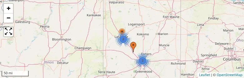 Related schools map
