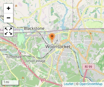 Map of YWCA Rhode Island