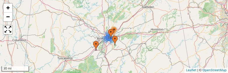 Related schools map