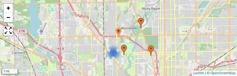 Related schools map