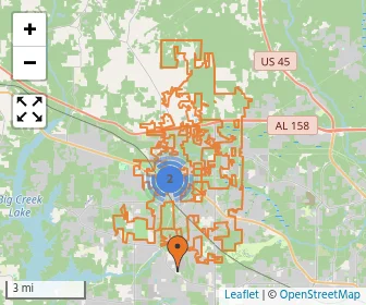 Area schools map