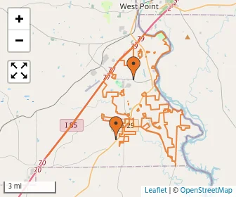 Area schools map
