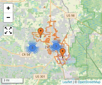 Area schools map