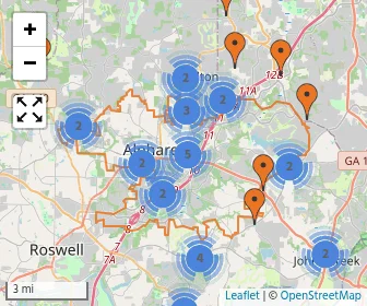 Area schools map
