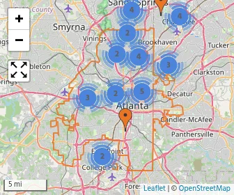 Area schools map