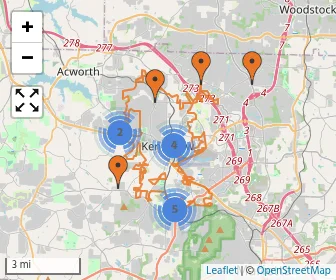 Area schools map