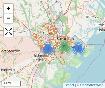 Area schools map