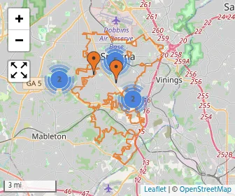 Area schools map