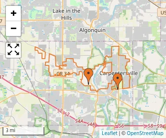 Area schools map