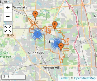 Area schools map
