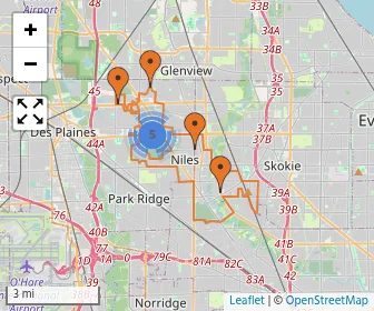 Area schools map