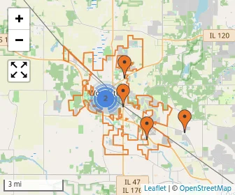 Area schools map