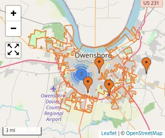 Area schools map