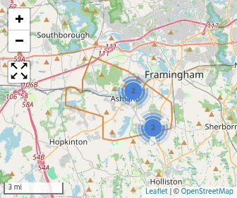 Area schools map