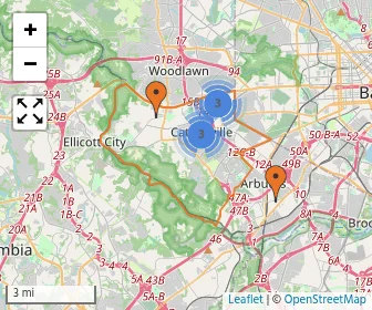 Area schools map