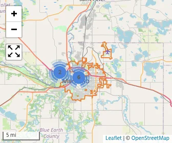 Area schools map