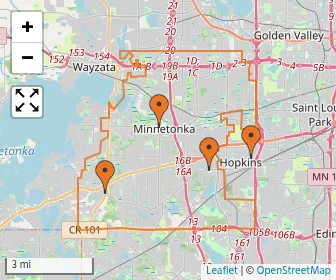 Area schools map