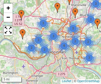 Area schools map