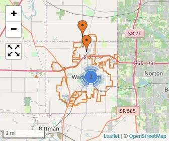 Area schools map
