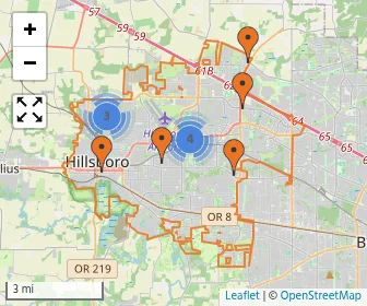Area schools map