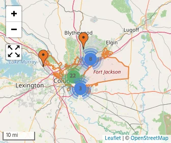 Area schools map