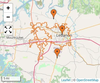 Area schools map