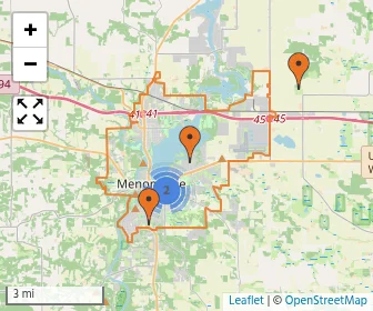 Area schools map